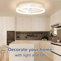 IRALAN Ceiling Fan Lamp 42/52 Inch White Black DC Motor Reversible Fan Remote Control 6-Speed Ceiling Fan Light for Living Room