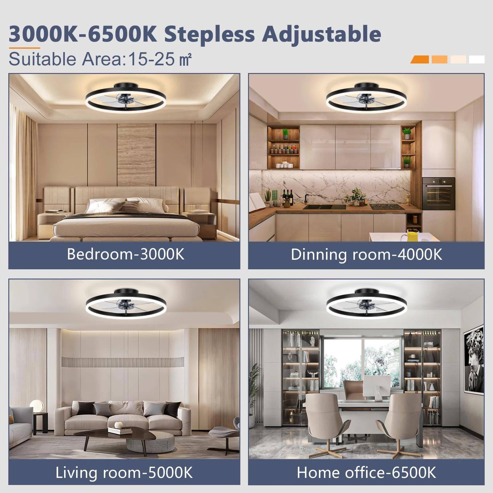 IRALAN Modern Ceiling Fan LED Light Easy To Install Ultra-thin Acrylic Shell Infinitely Dimming Lighting Household Decoration
