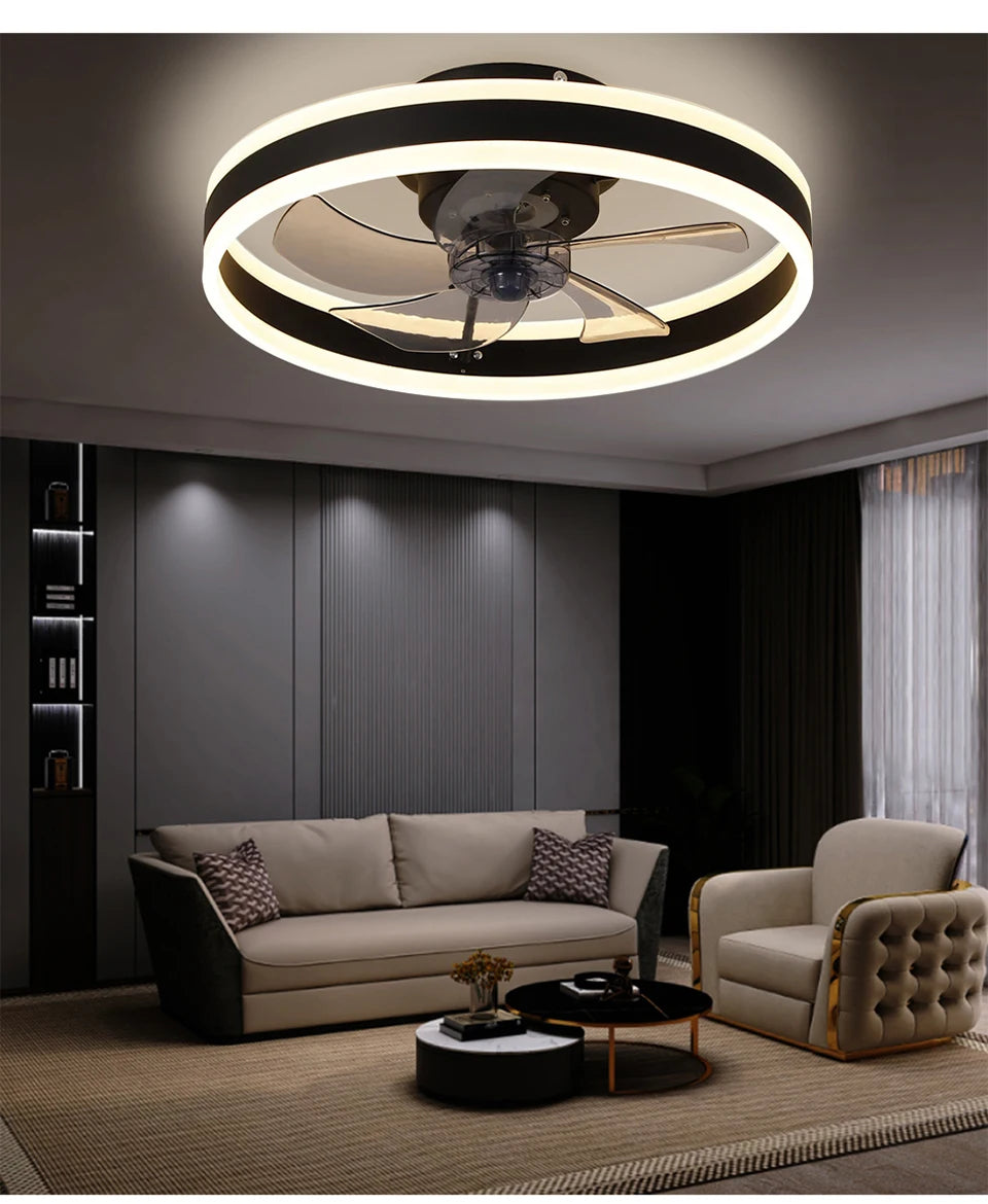 Modern Ceiling Fan (With Lighting) Silent LED Dimmable Ceiling Fan (With Remote Control) for Bedroom Study Dining Room,