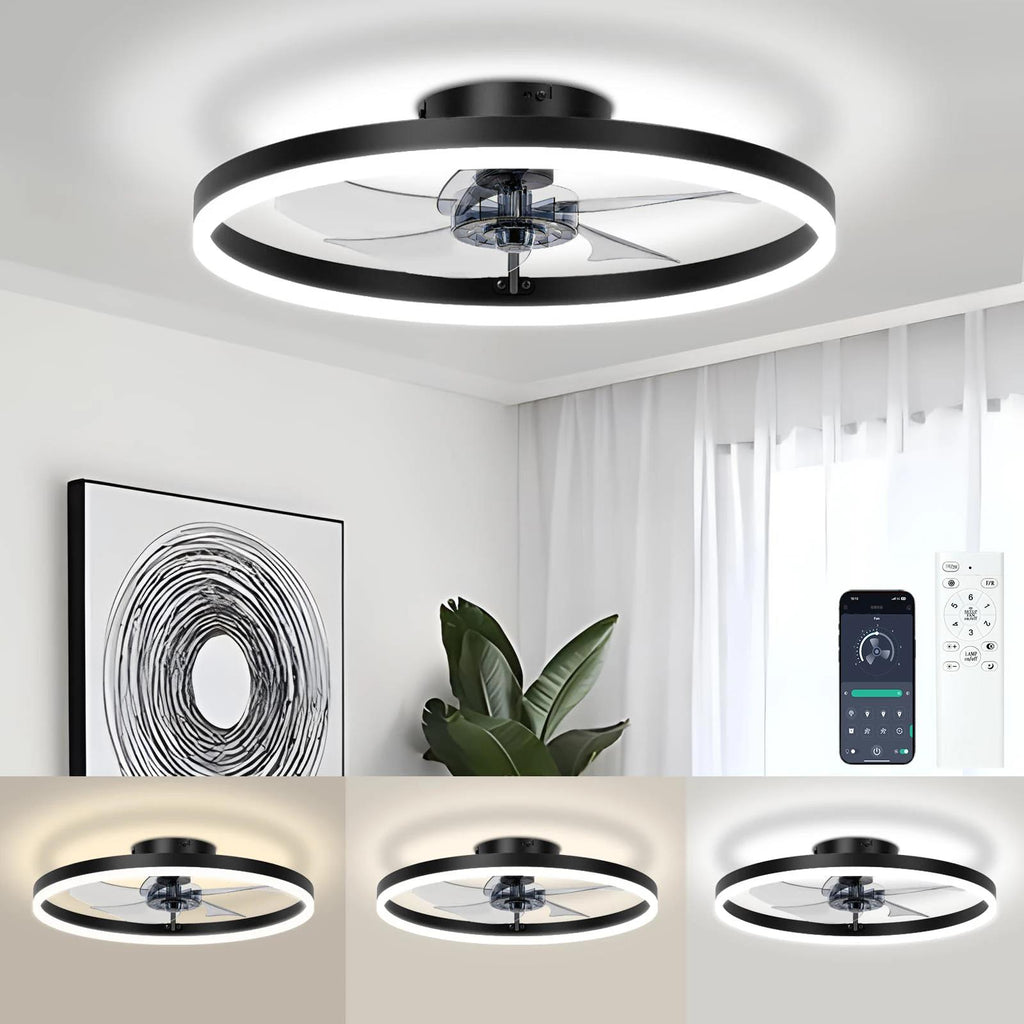 IRALAN Modern Ceiling Fan LED Light Easy To Install Ultra-thin Acrylic Shell Infinitely Dimming Lighting Household Decoration