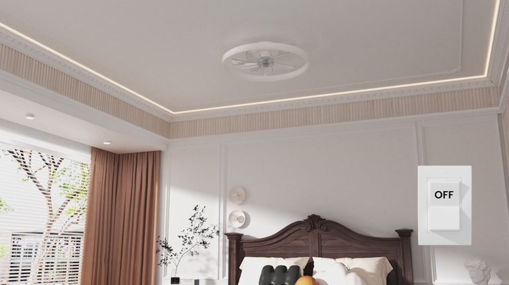 IRALAN Modern Ceiling Fan LED Light Easy To Install Ultra-thin Acrylic Shell Infinitely Dimming Lighting Household Decoration
